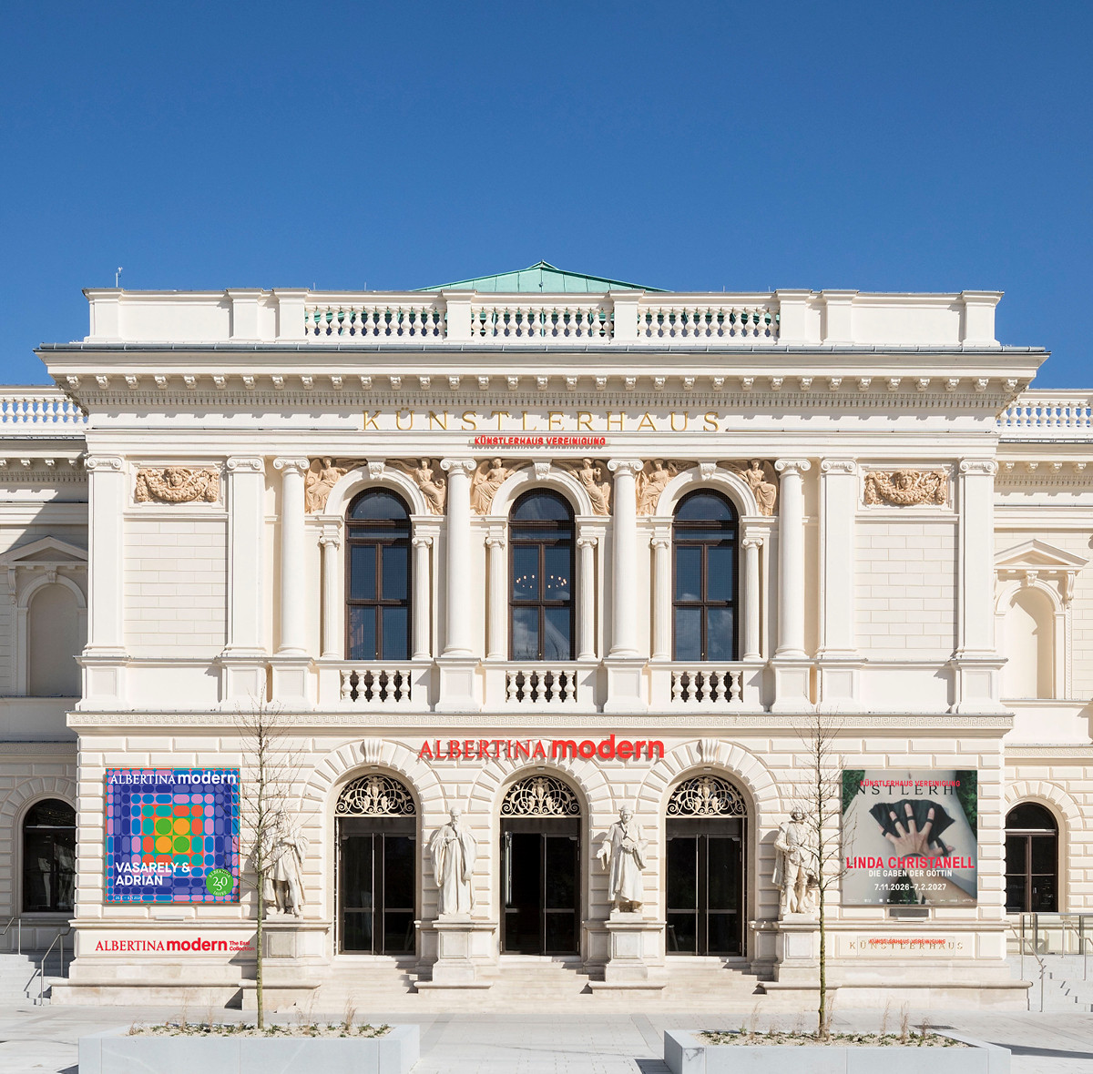 Outside view of the ALBERTINA MODERN building. Mockup © Photo: Rupert Steiner