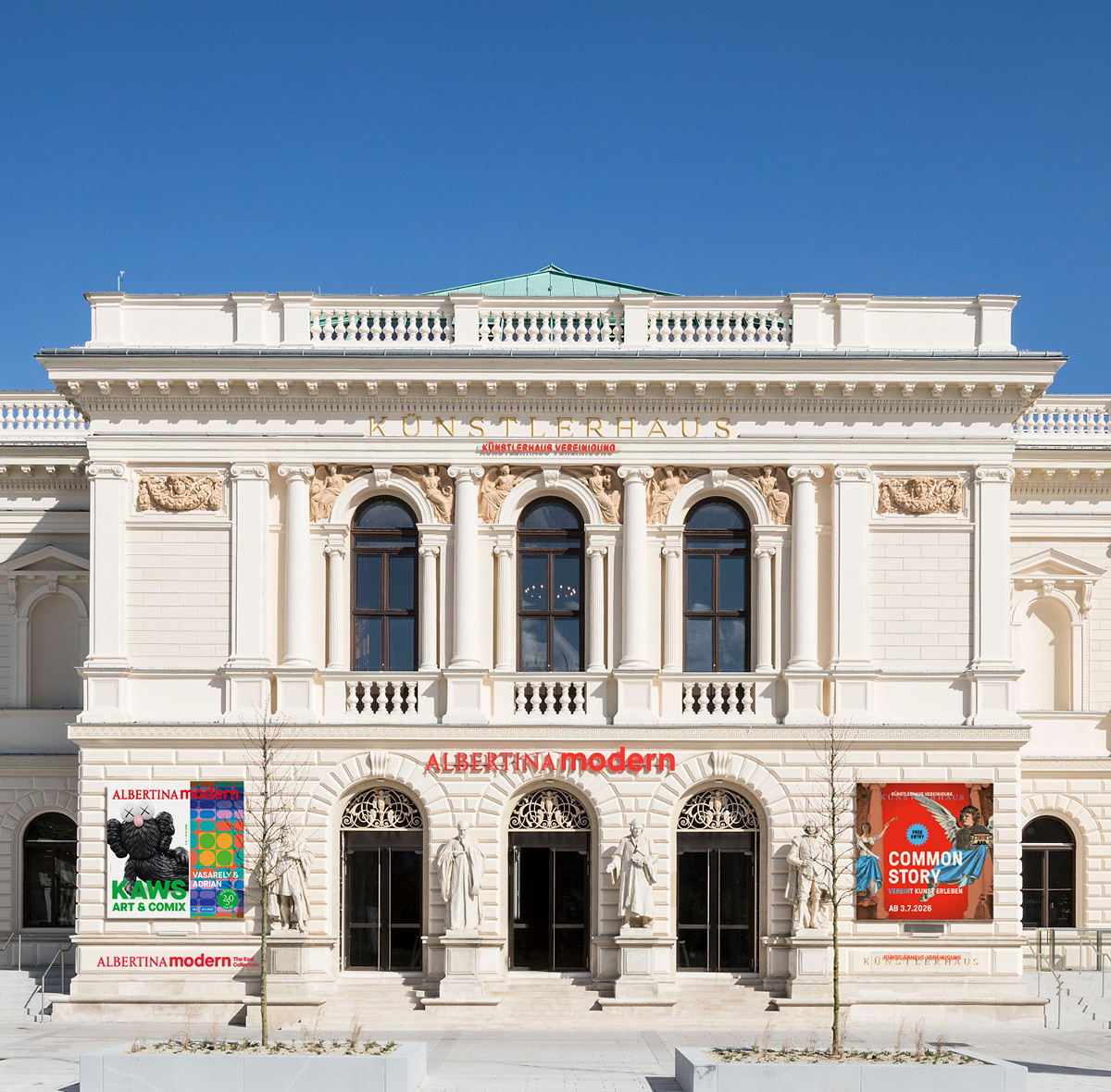 Outside view of the ALBERTINA MODERN building. Mockup © Photo: Rupert Steiner