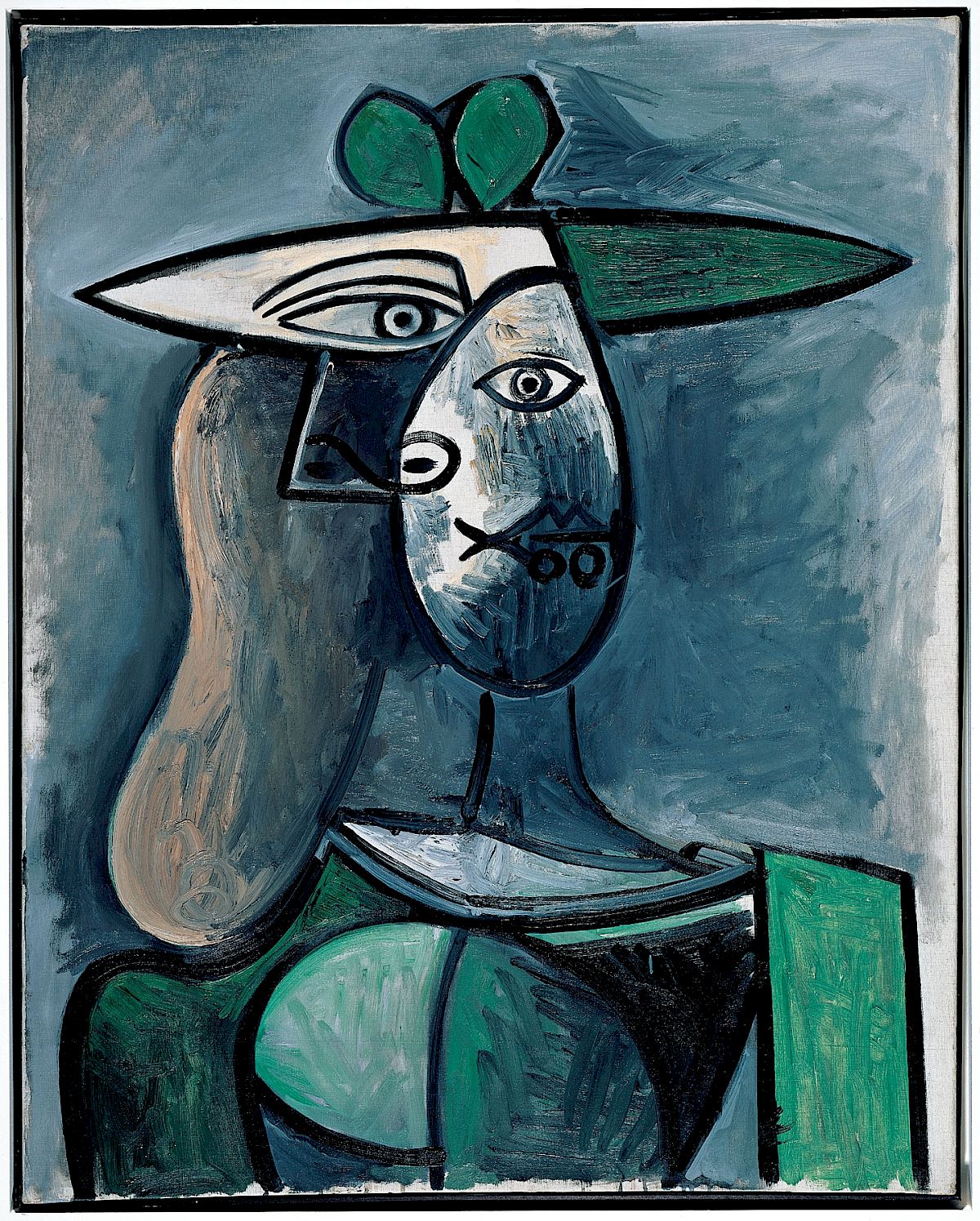Pablo Picasso: Woman in a green hat, 1947