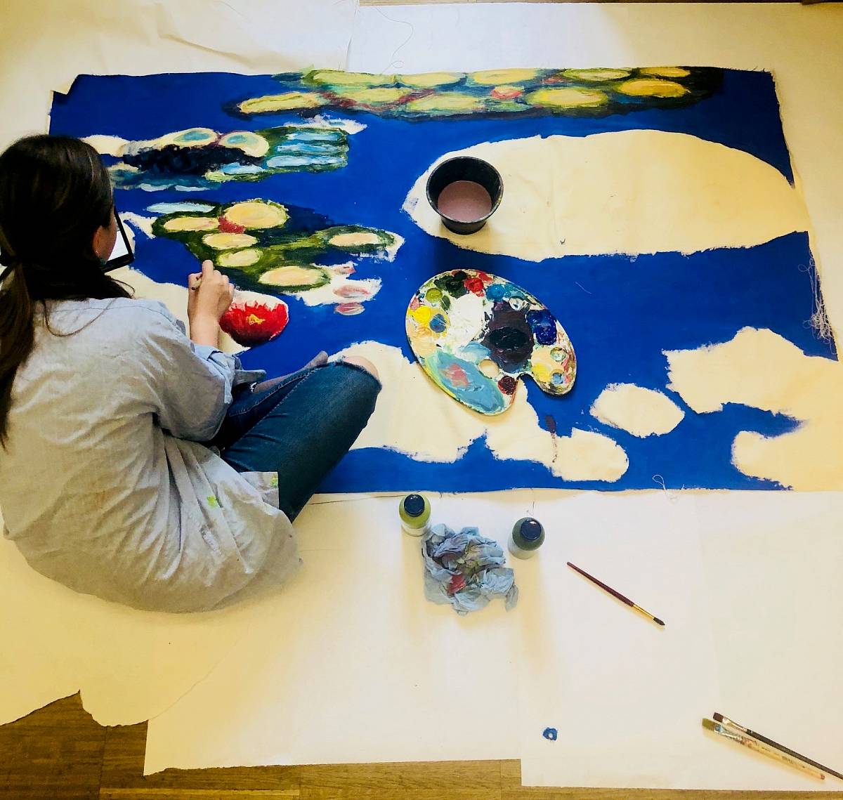 Die Entstehung eines Seerosenteich Gemäldes