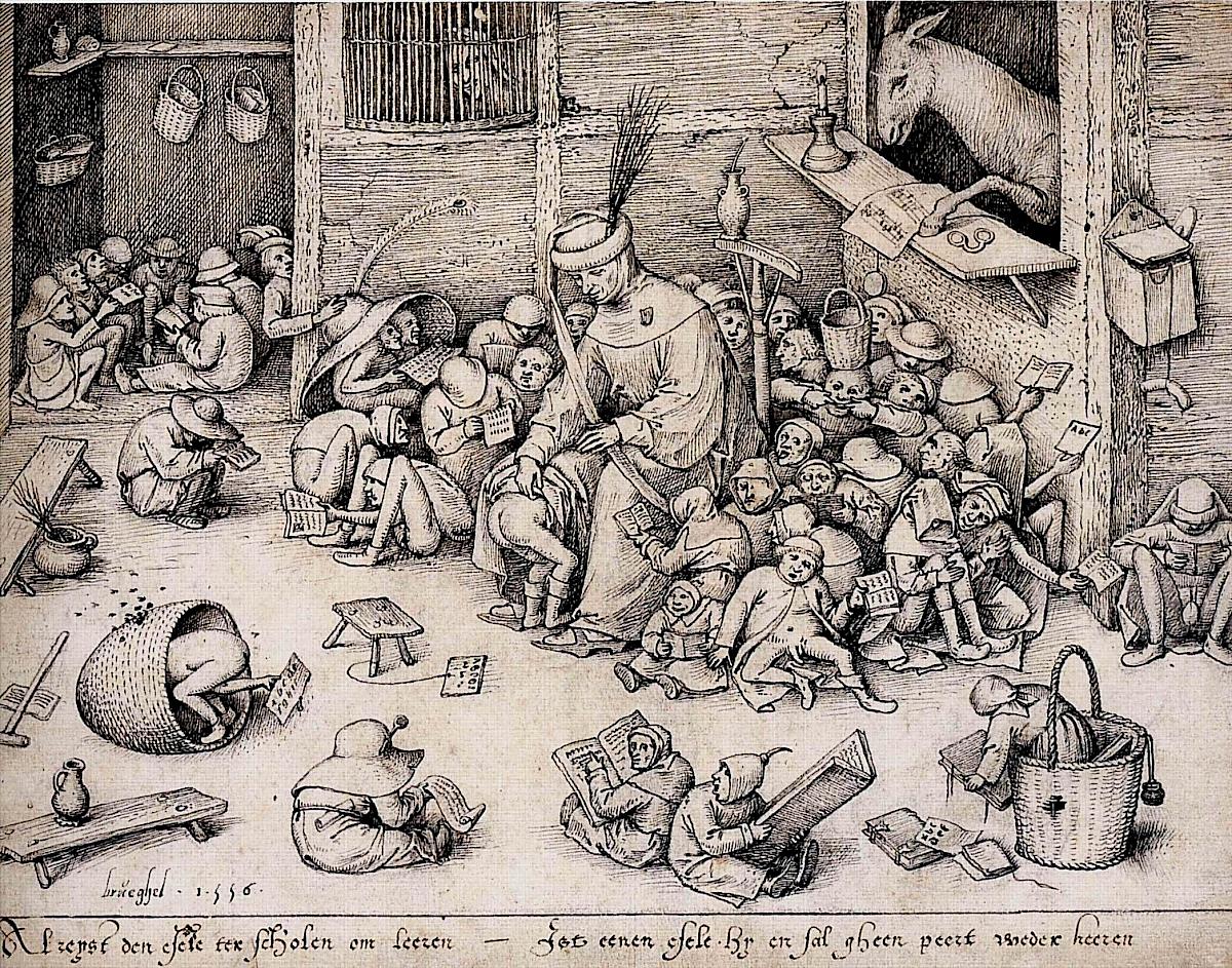 Pieter Bruegel the Elder: The Ass at School, 1556