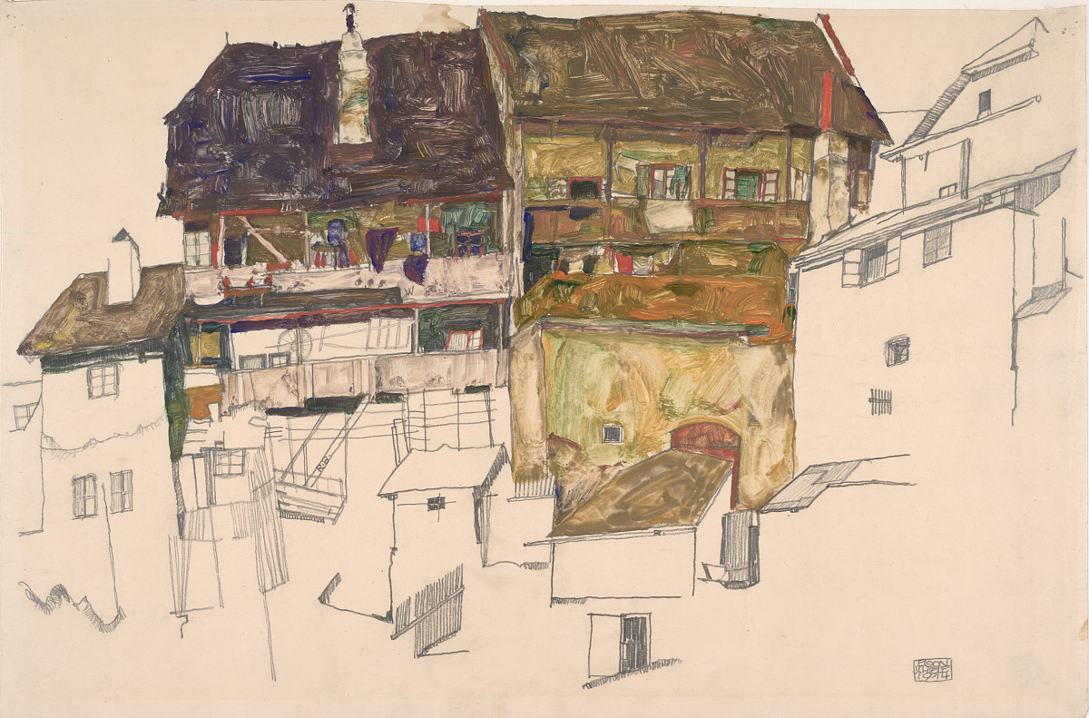 Egon Schiele: Old Houses in Český Krumlov, 1914