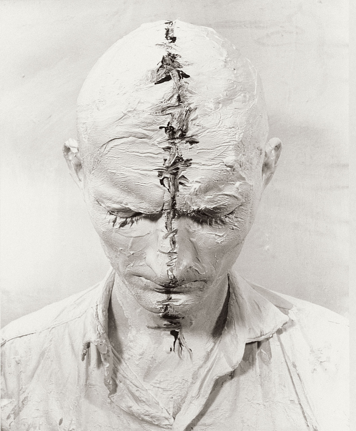 Günter Brus: Self-Painting/Self-Mutilation I (20-part series), 1964