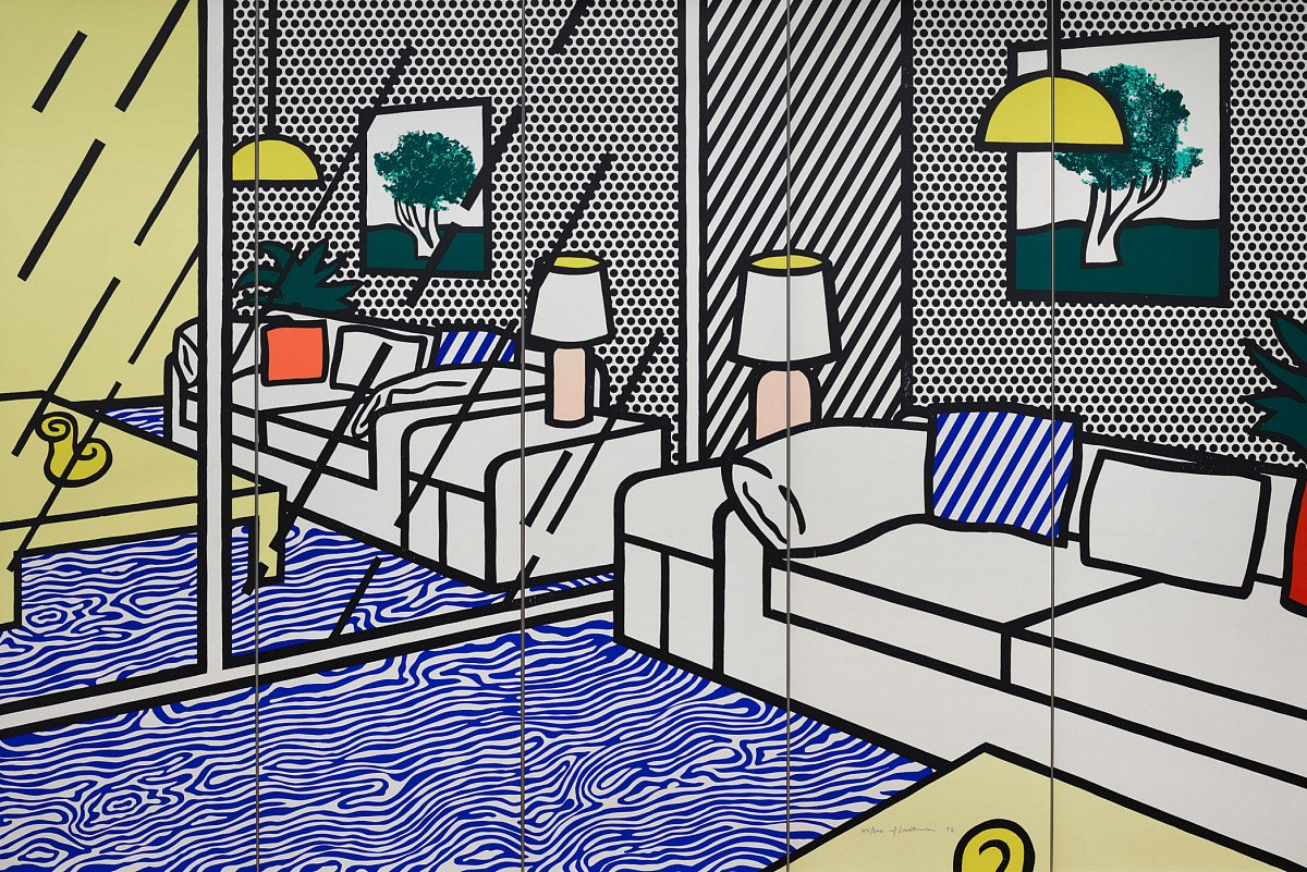 Roy Lichtenstein: Wallpaper with blue Floor Interior, 1992