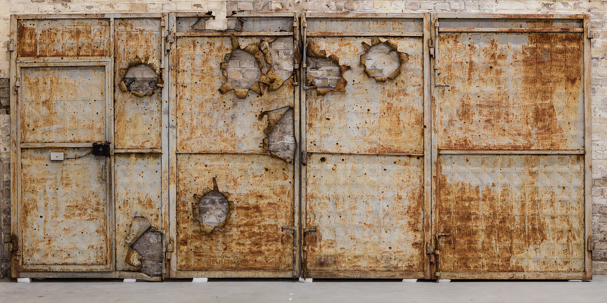 Ai Weiwei: A Metal Door with Bullet Holes, 2015