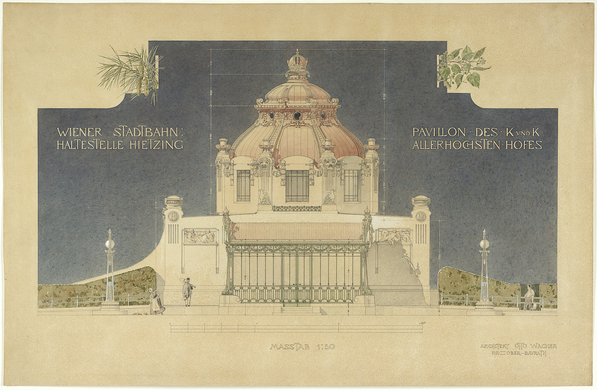 Joseph Maria Olbrich: Elevation of the Palace Station of the City Railway at Vienna-Hietzing, 1896/97