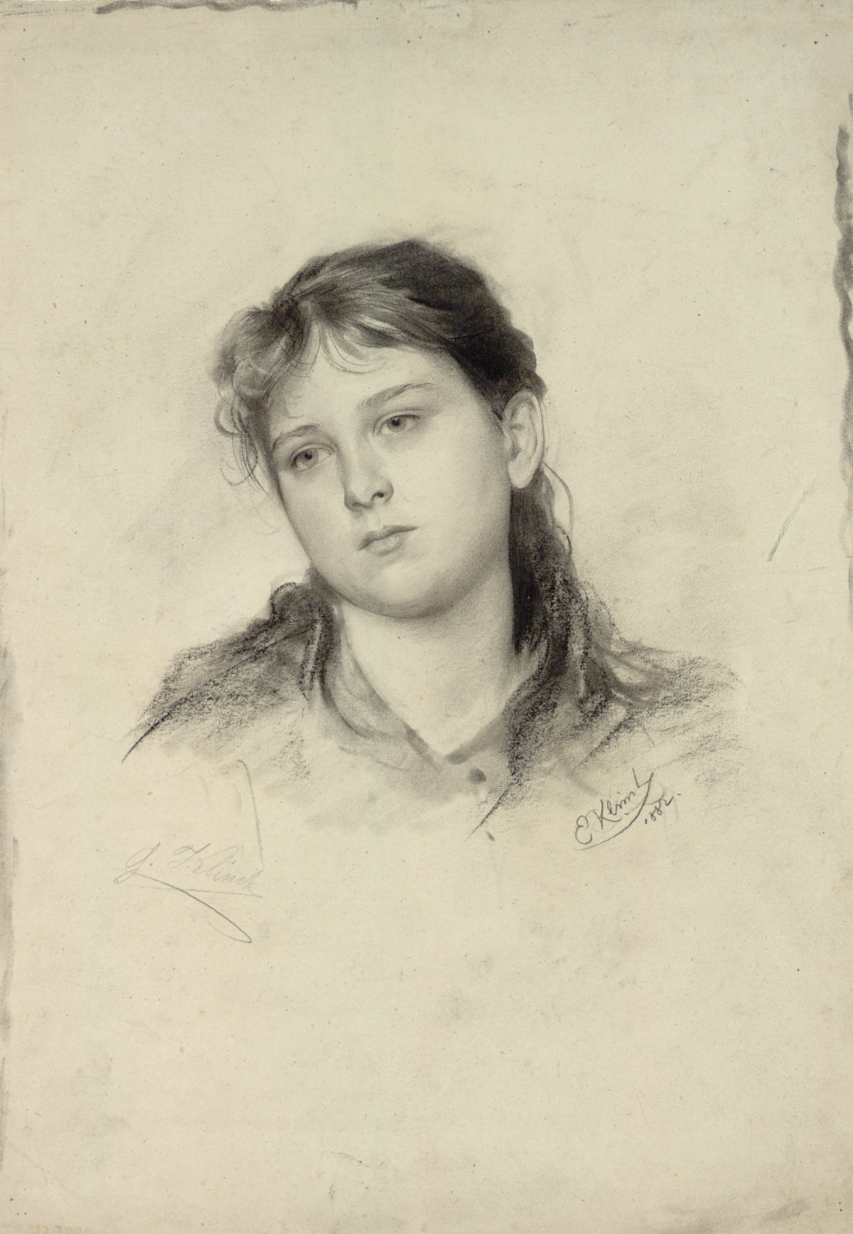 Ernst Klimt, Gustav Klimt: Mädchenkopf, 1882