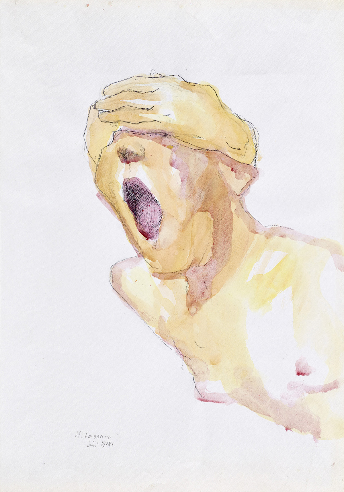 Maria Lassnig: Untitled (Screaming Woman), 1981