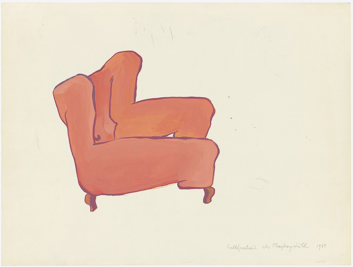 Maria Lassnig: Self-Portrait as a Playboy Chair, 1969