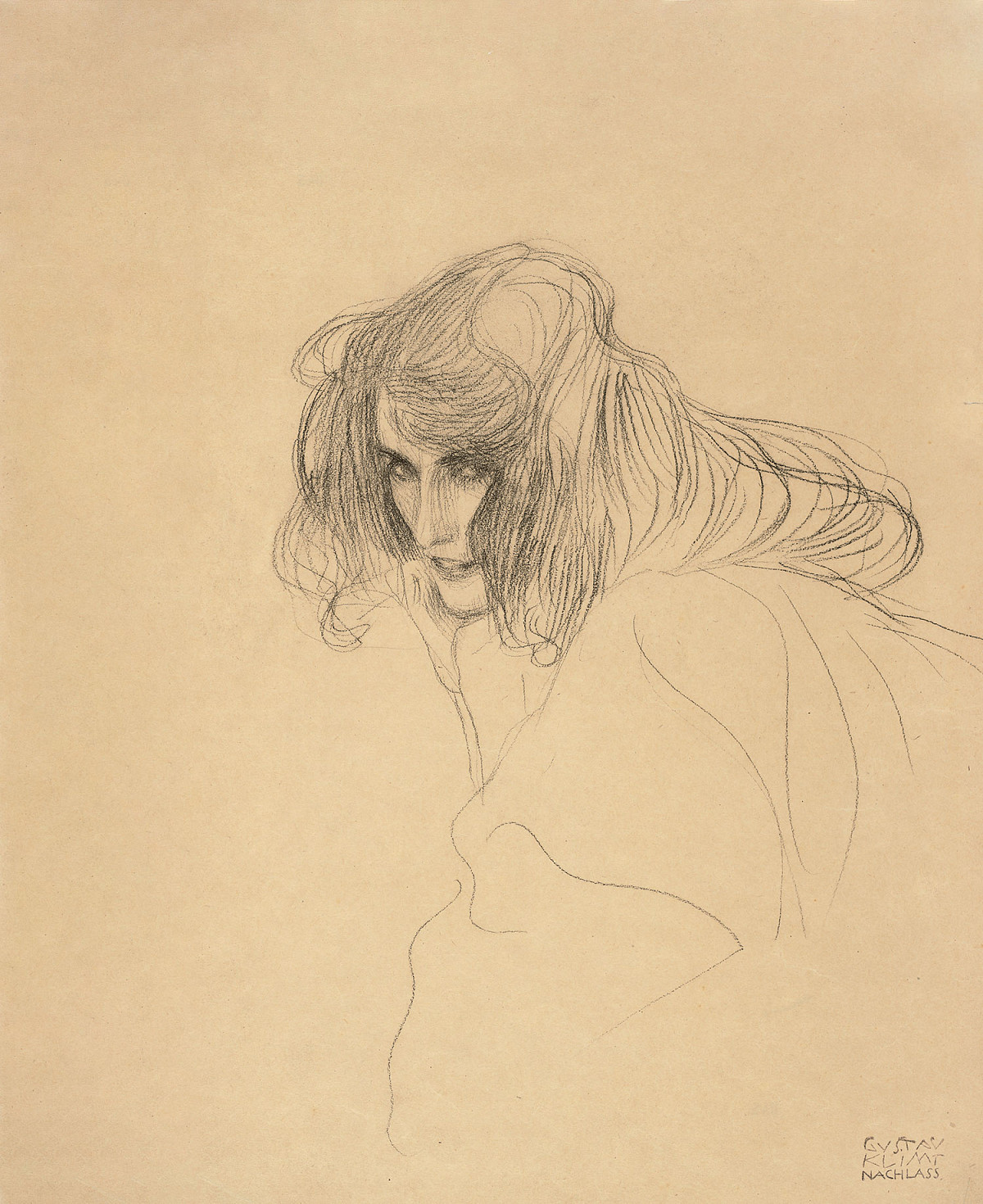 Gustav Klimt | Weibliches Bildnis (Studie für "Unkeuschheit", Beethovenfries, Wiener Secession), 1901 | © ALBERTINA, Wien