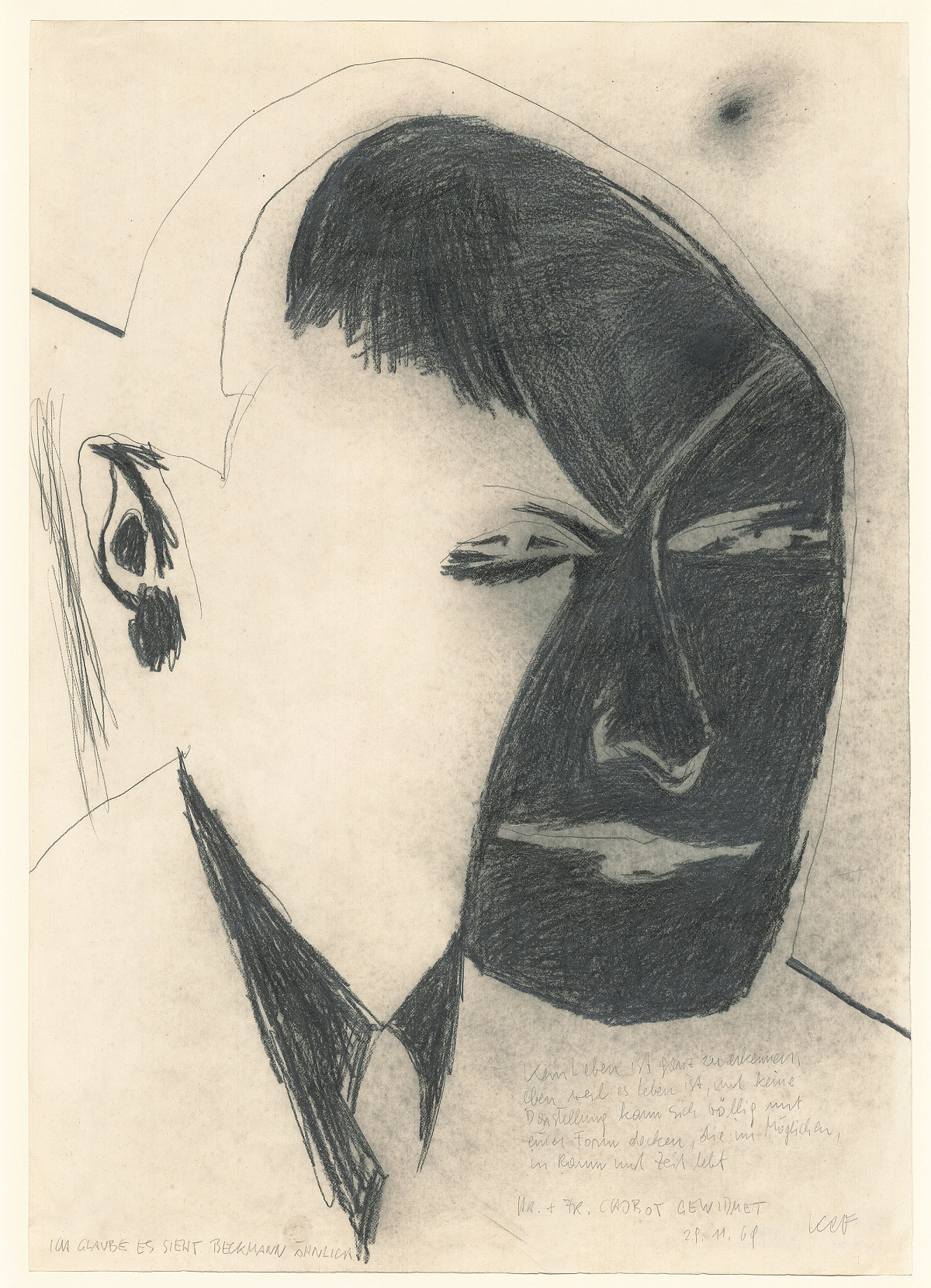 Karl Anton Fleck: Porträt (ICH GLAUBE ES SIEHT BECKMANN ÄHNLICH), 1966