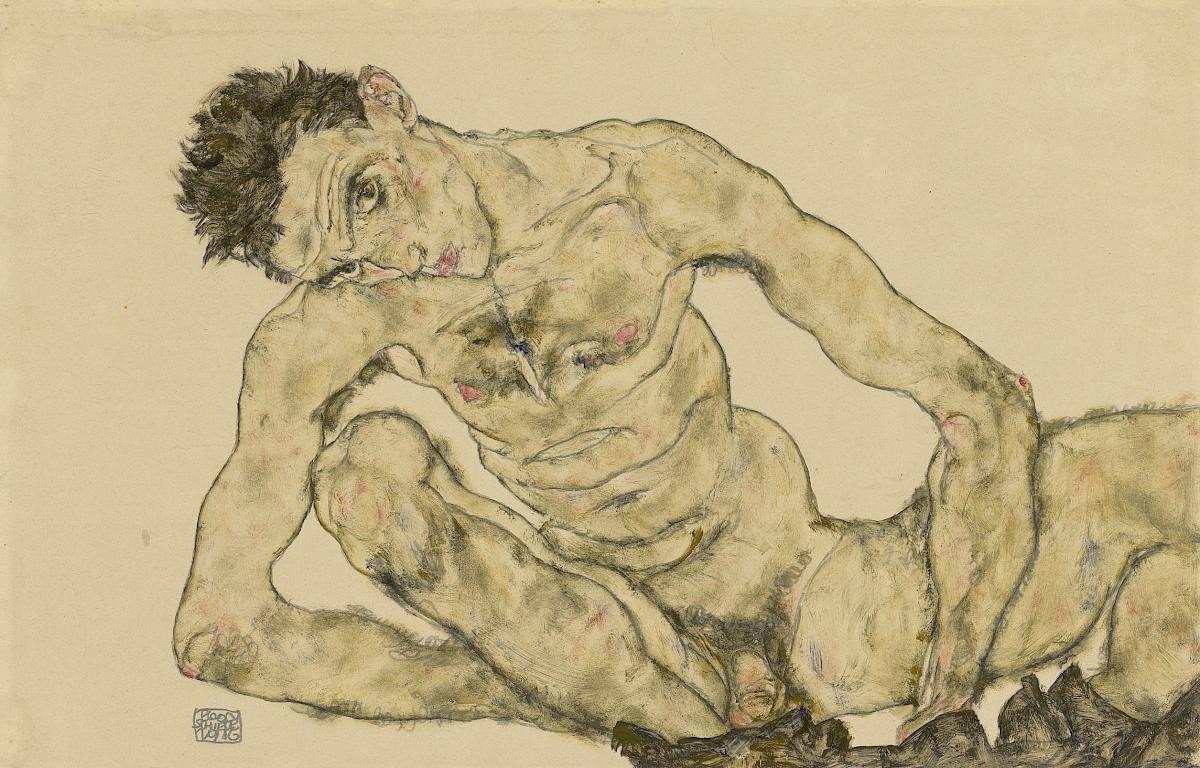 Egon Schiele: Nude self-portrait, 1916