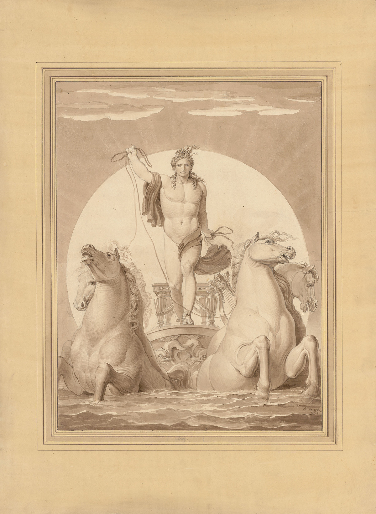 Johann Martin Metz: Phoebus steigt mit dem Sonnenwagen aus den Fluten, 1803