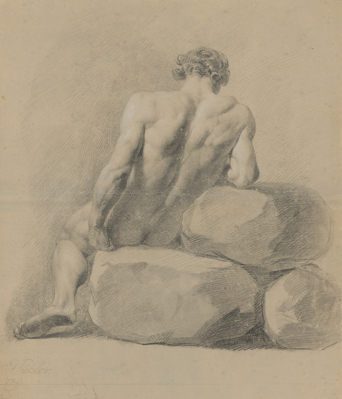 Johann Peter Pichler: Male Nude Seen from Rear, 1789