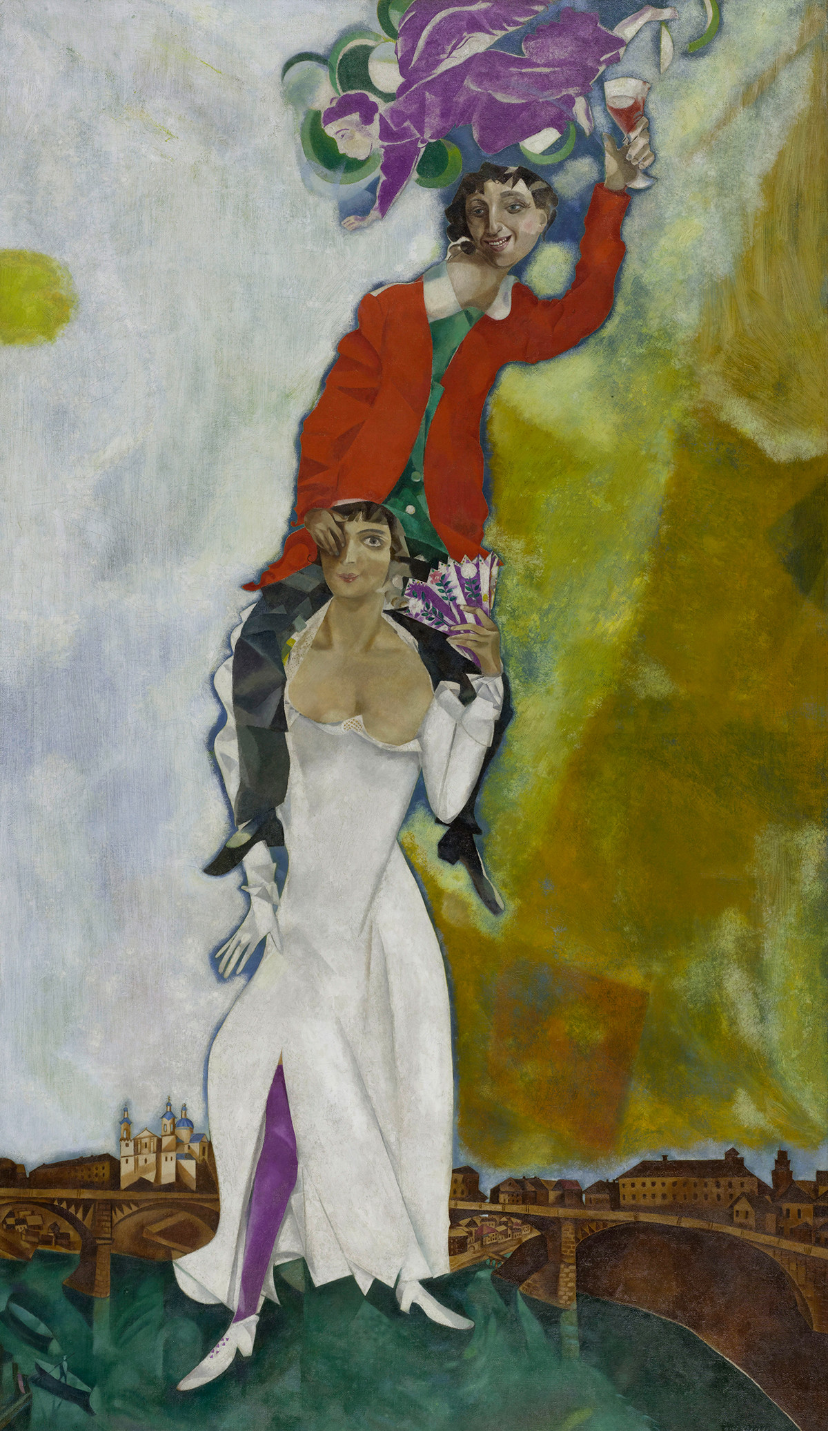 Marc Chagall: Doppelporträt mit Weinglas, 1917/18
