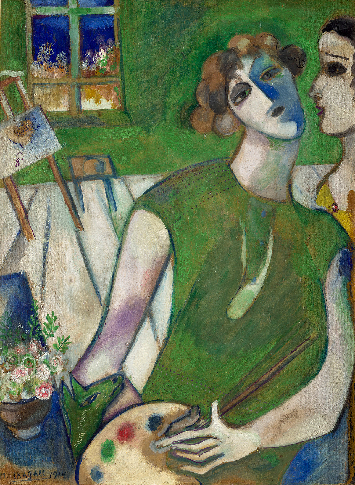 Marc Chagall: Selbstbildnis in Grün, 1914