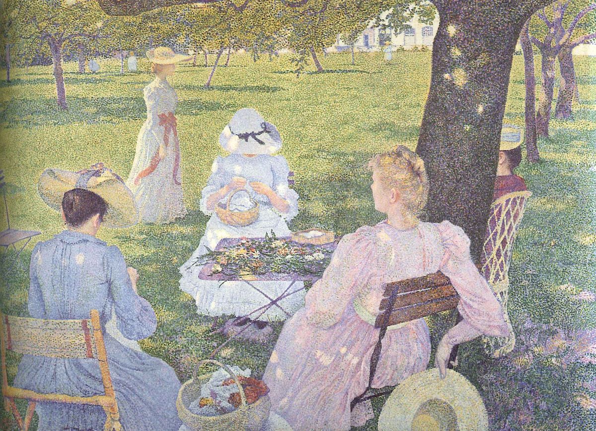 Théo van Rysselberghe: In July, Family in the Orchard, 1890