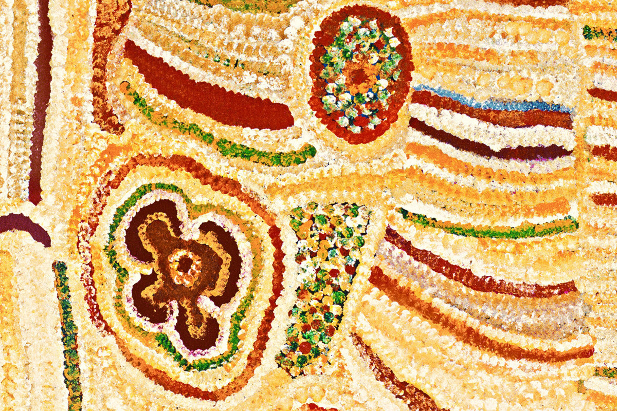 Elizabeth Nyumi Nungurrayi | Parwalla near Kiwirrkurra, 1998 | The ALBERTINA Museum Vienna – Collection Bähr/Frost