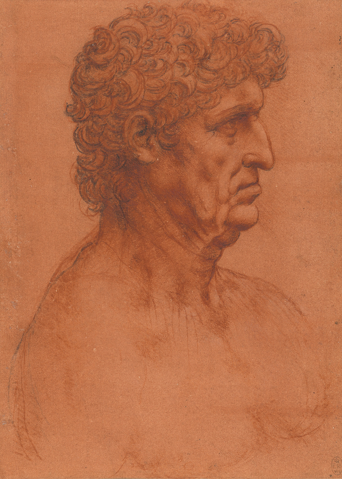 Leonardo da Vinci: Bust Portrait of an Elderly Man, ca. 1508–1510