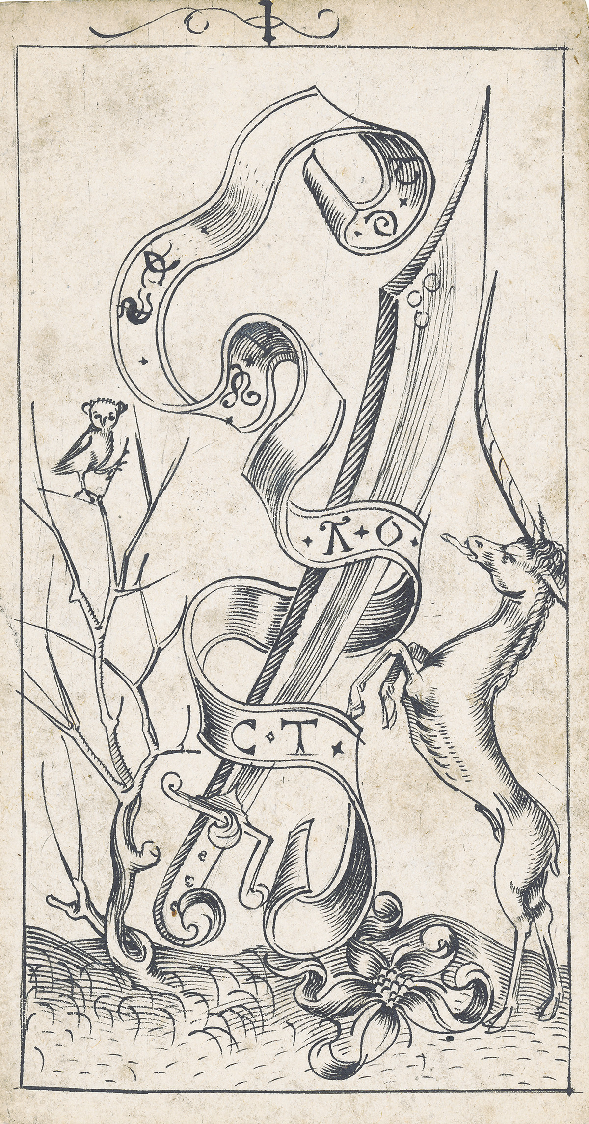 South German engraver: Ace of Spada, Late fifteenth century