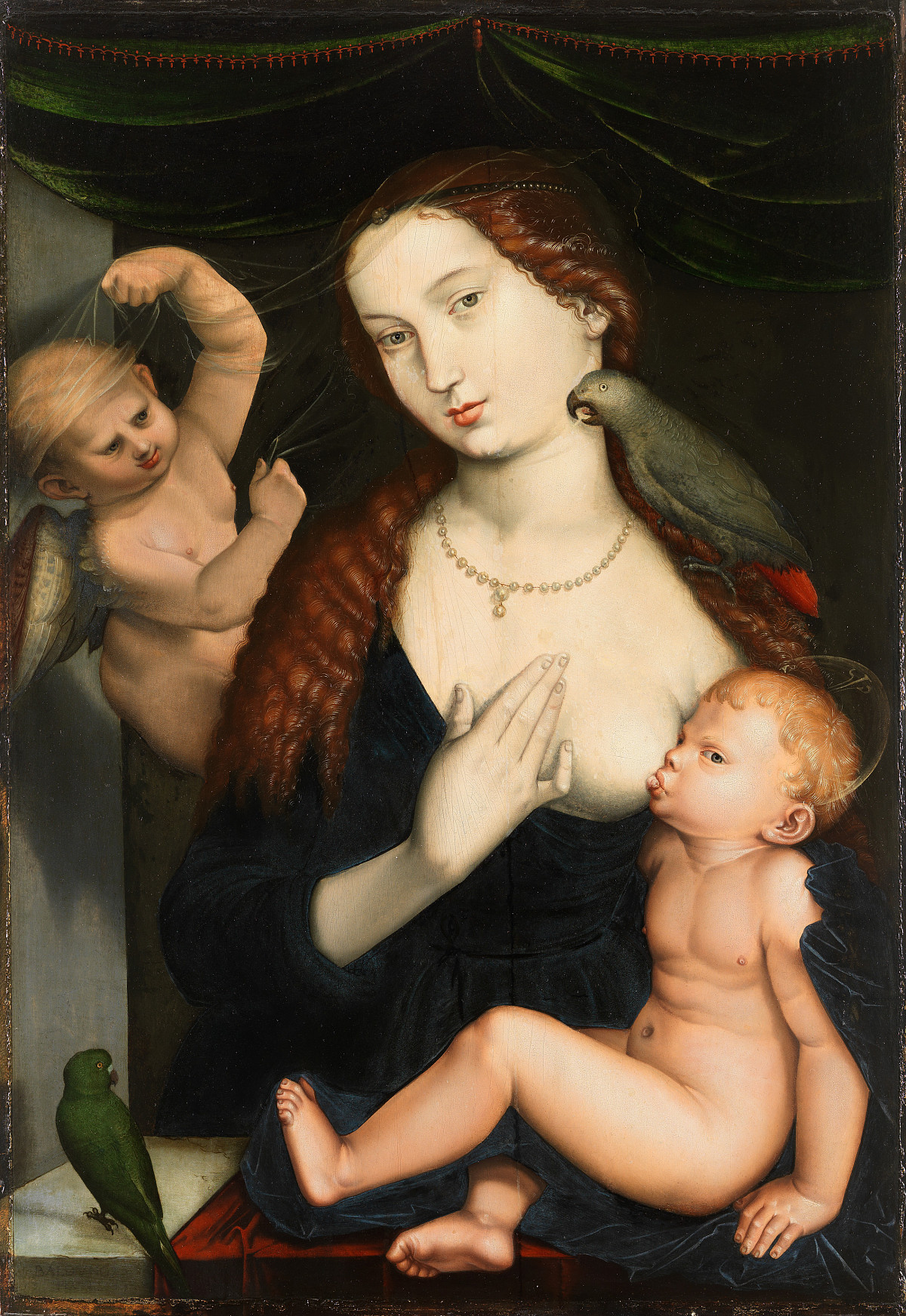 Hans Baldung Grien: Madonna and Child with Parrots, 1533