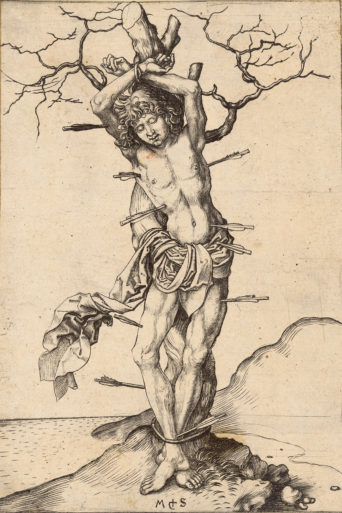Martin Schongauer: Saint Sebastian, late 15th century