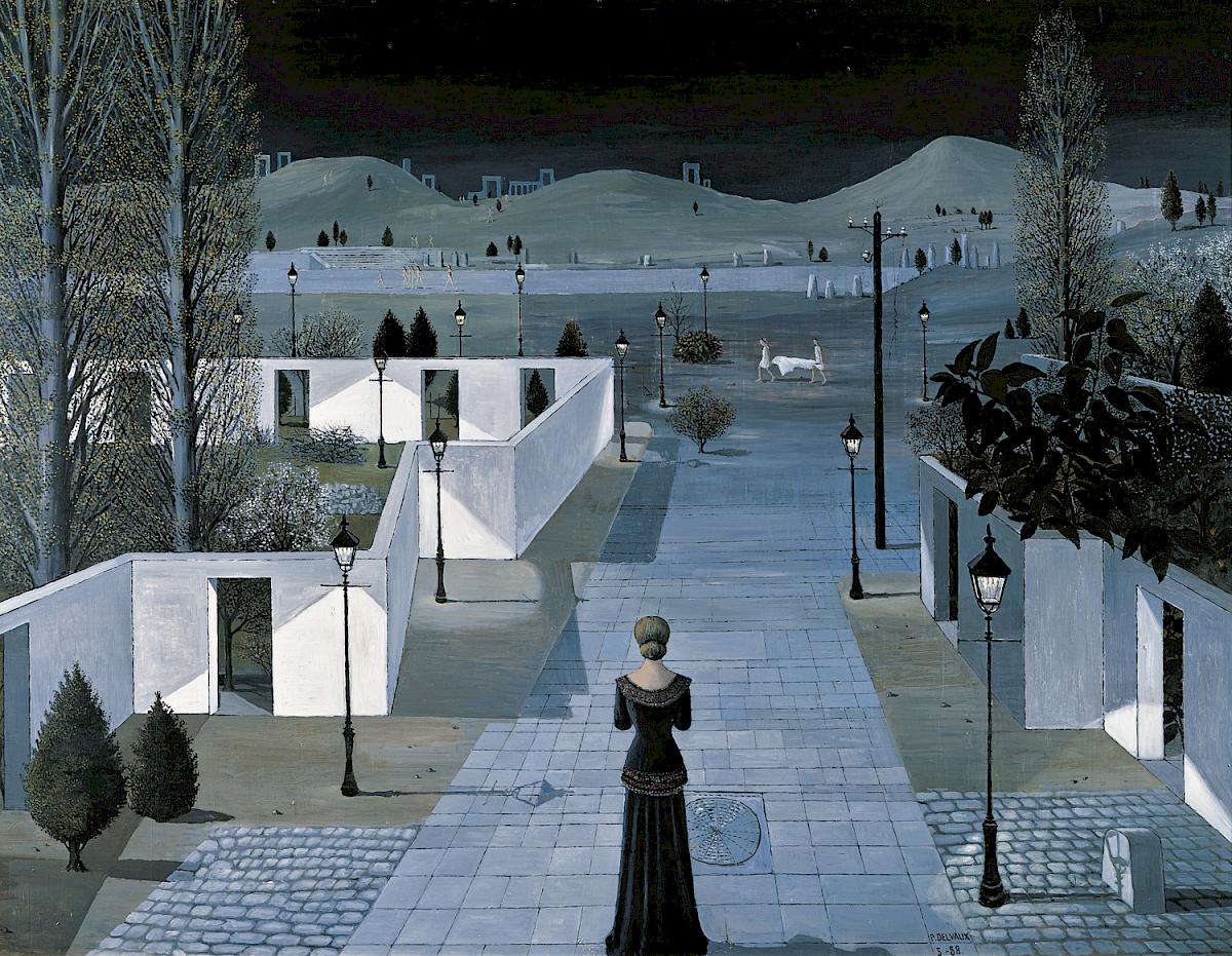 Paul Delvaux: Landscape with Lanterns, 1958