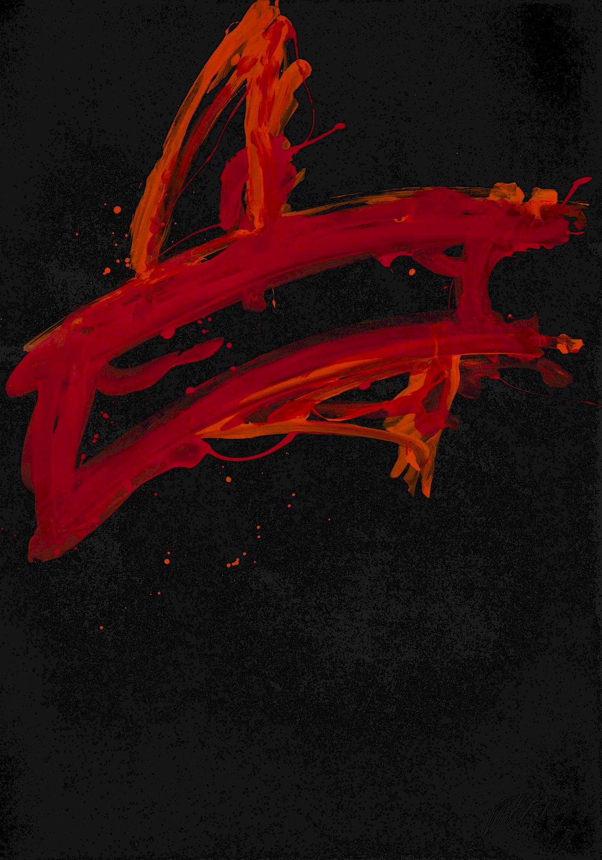 Markus Prachensky: Rot auf schwarz-Puglia, 1976