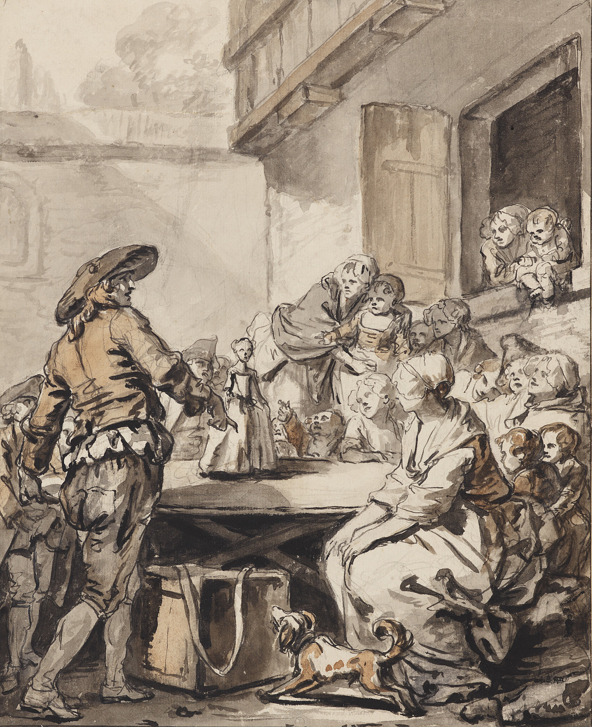 Jean-Baptiste Greuze: Savoyarde mit tanzender Puppe, um 1765-1769