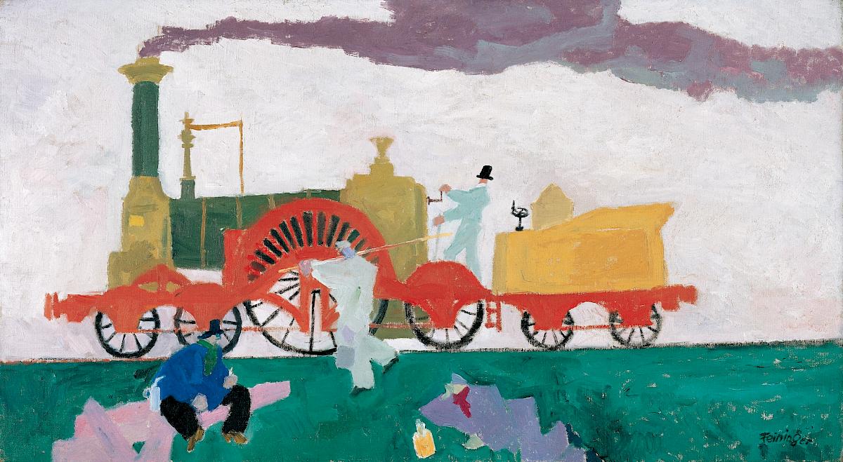 Lyonel Feininger: The Locomotive with the Big Wheel, 1910