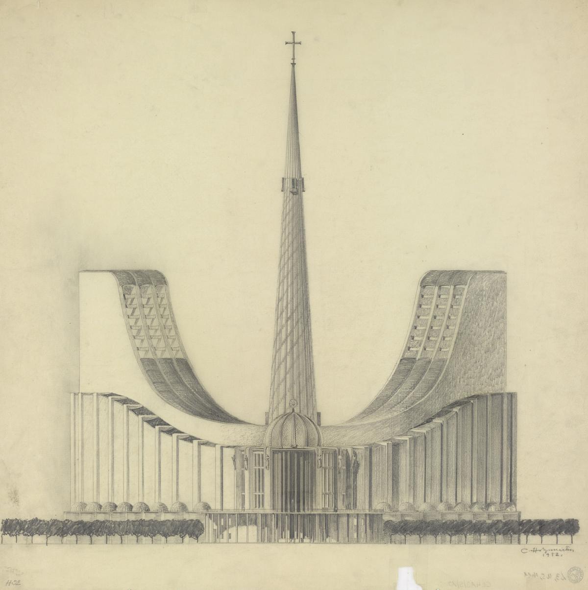 Clemens Holzmeister: Rio de Janeiro, Cathedral; Choir, Elevation, 1952