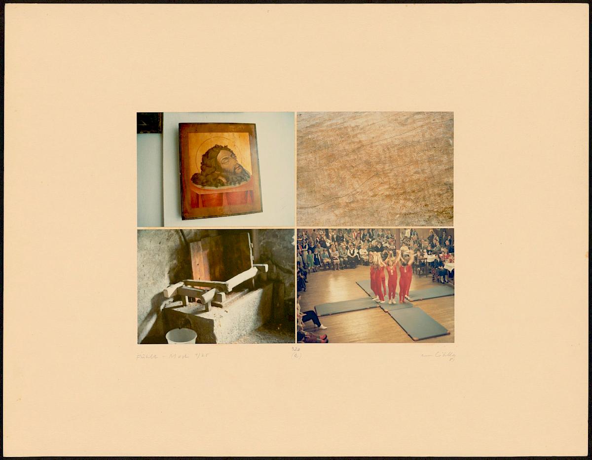HEINZ CIBULKA | ARCHIVNUMMER: 320 (AUS DEM ZYKLUS FÜHLT-MOST ), 1981 | C-Print, 4 Fotos auf Untersatzkarton Blatt: 50 × 64,9 cm, Darstellung: 25,5 × 35,5 cm | Erwerbung aus Mitteln der Galerienförderung des BMUKK 2017 | Albertina, Wien