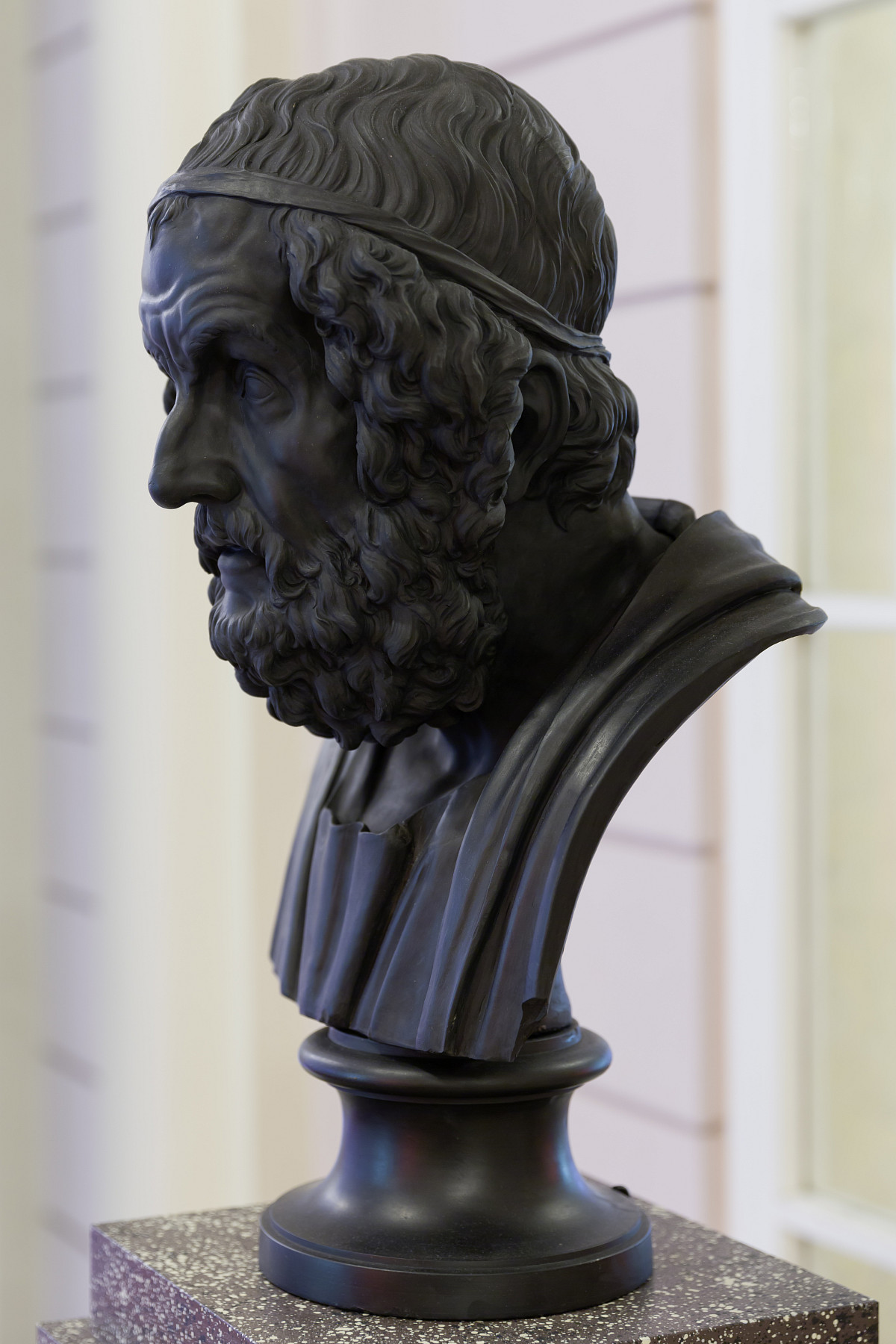 Detailed view of a Wedgwood Basalt Bust: , 