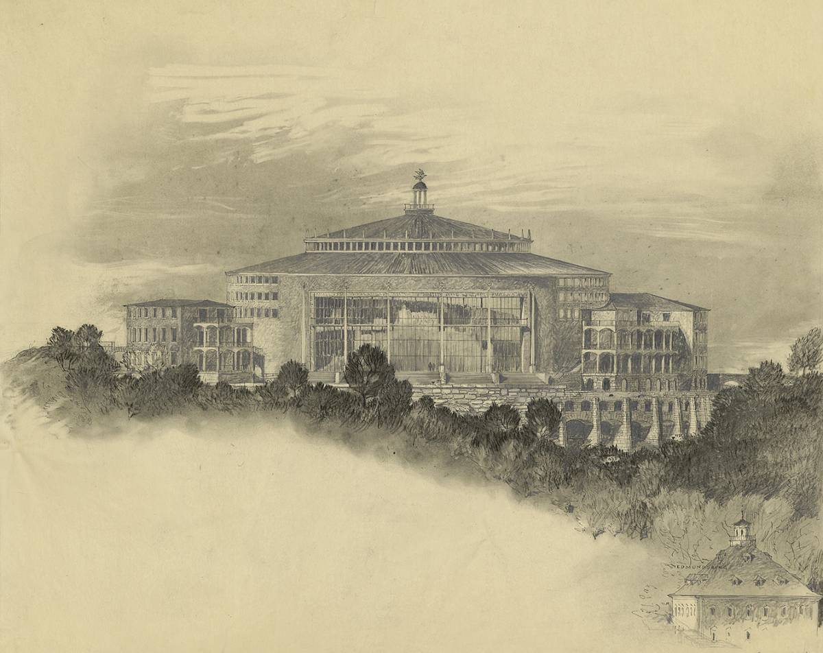 Clemens Holzmeister: Project for a Music Olympia Hall on the Mönchsberg in Salzburg, 1950