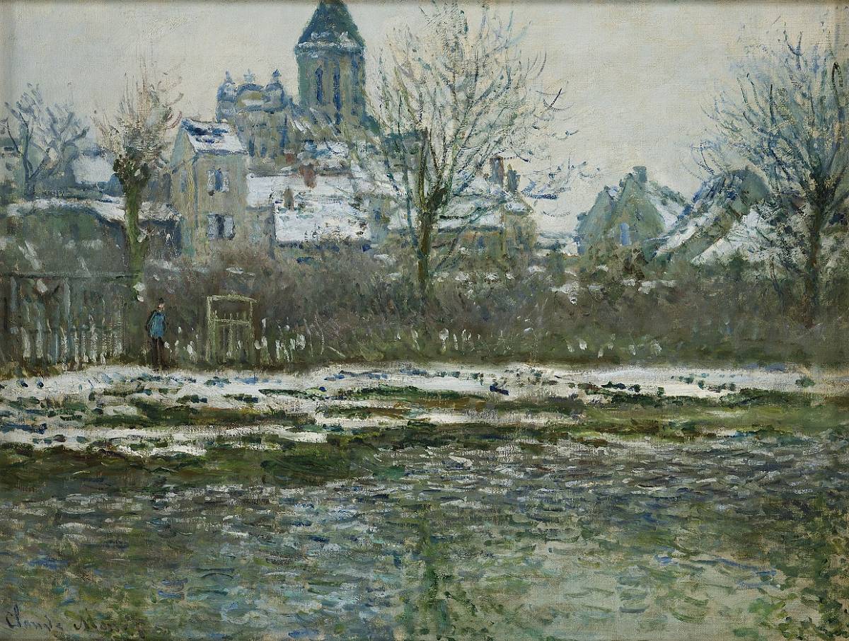 Claude Monet: Die Kirche von Vétheuil im Schnee, 1878/1879