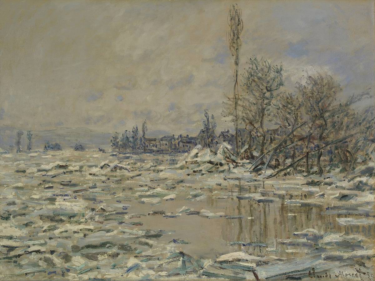 Claude Monet: Eisgang, trübes Wetter, 1880