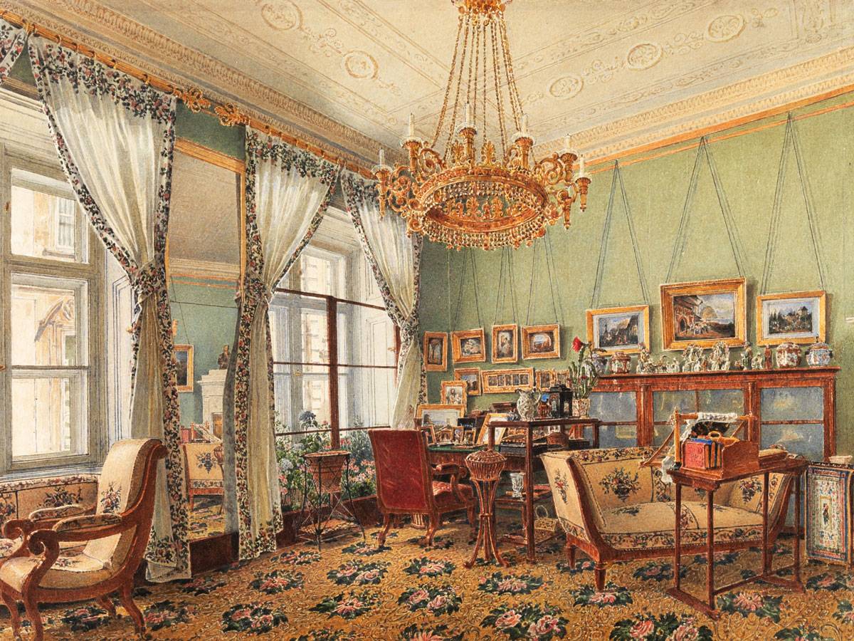 Rudolf von Alt: Drawing Room at Rasumofsky Palace on Landstrasse in Vienna, 1836