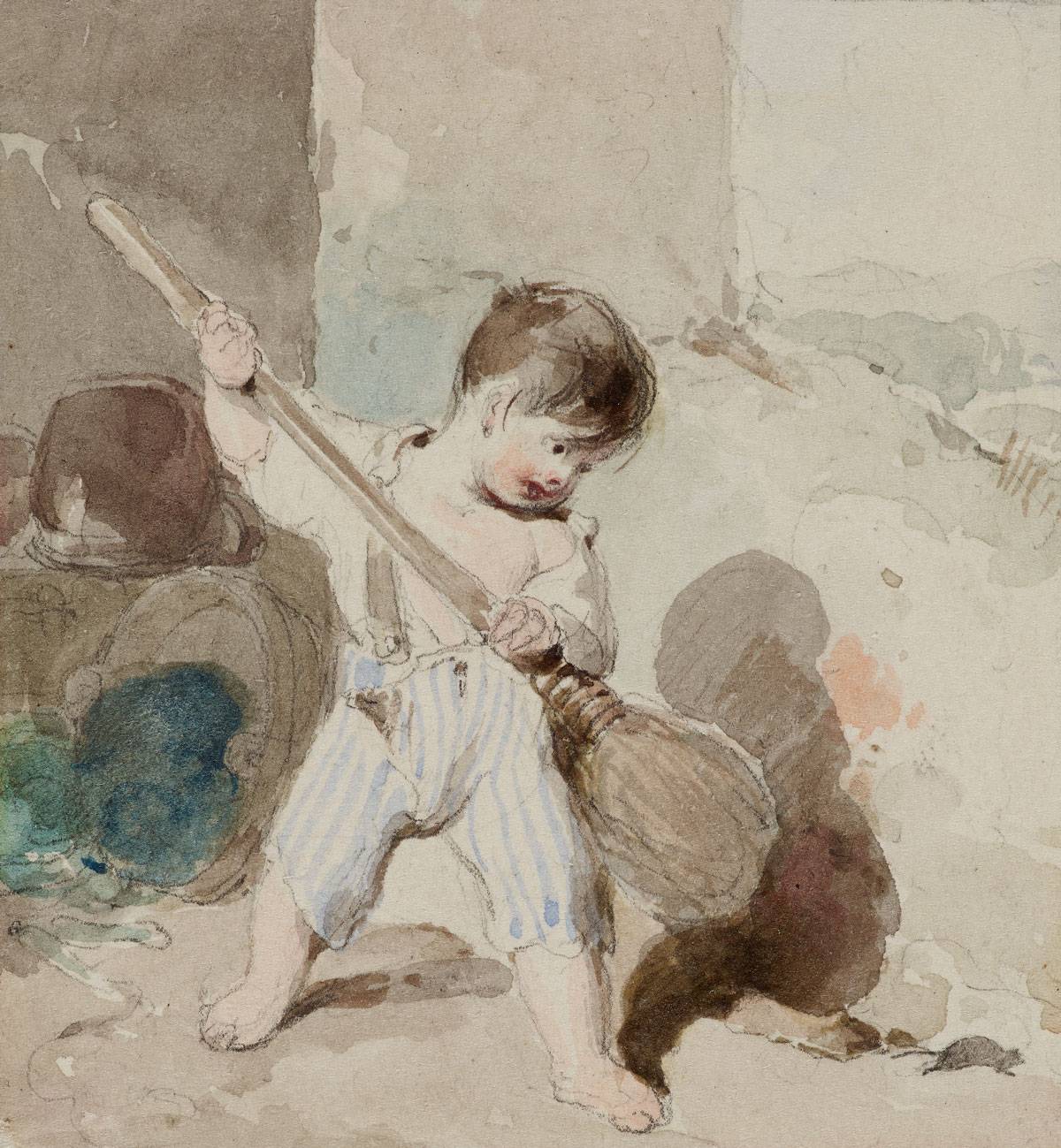 Peter Fendi: Hunting Mice, ca 1834