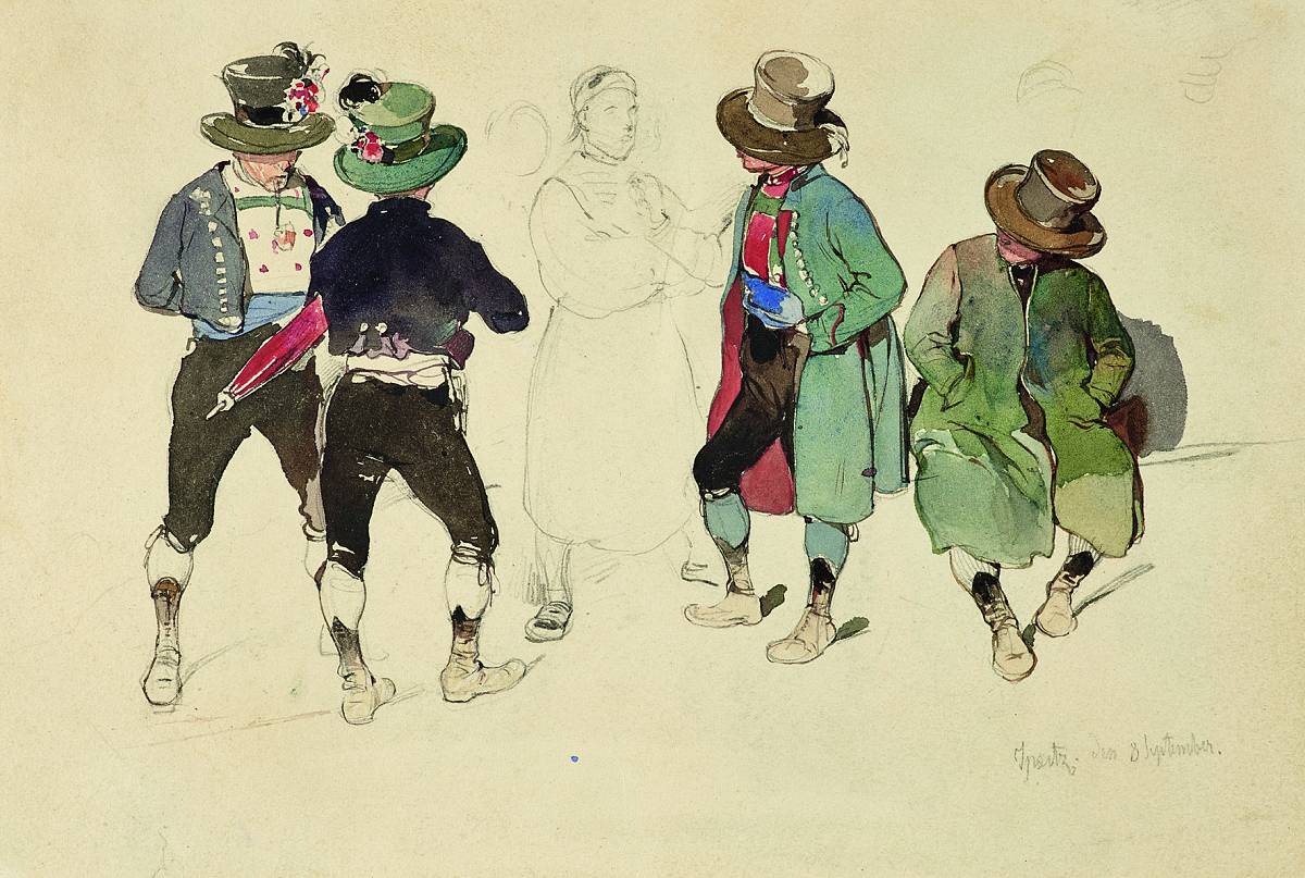 Peter Fendi: Five Studies of Native Costumes, ca 1840