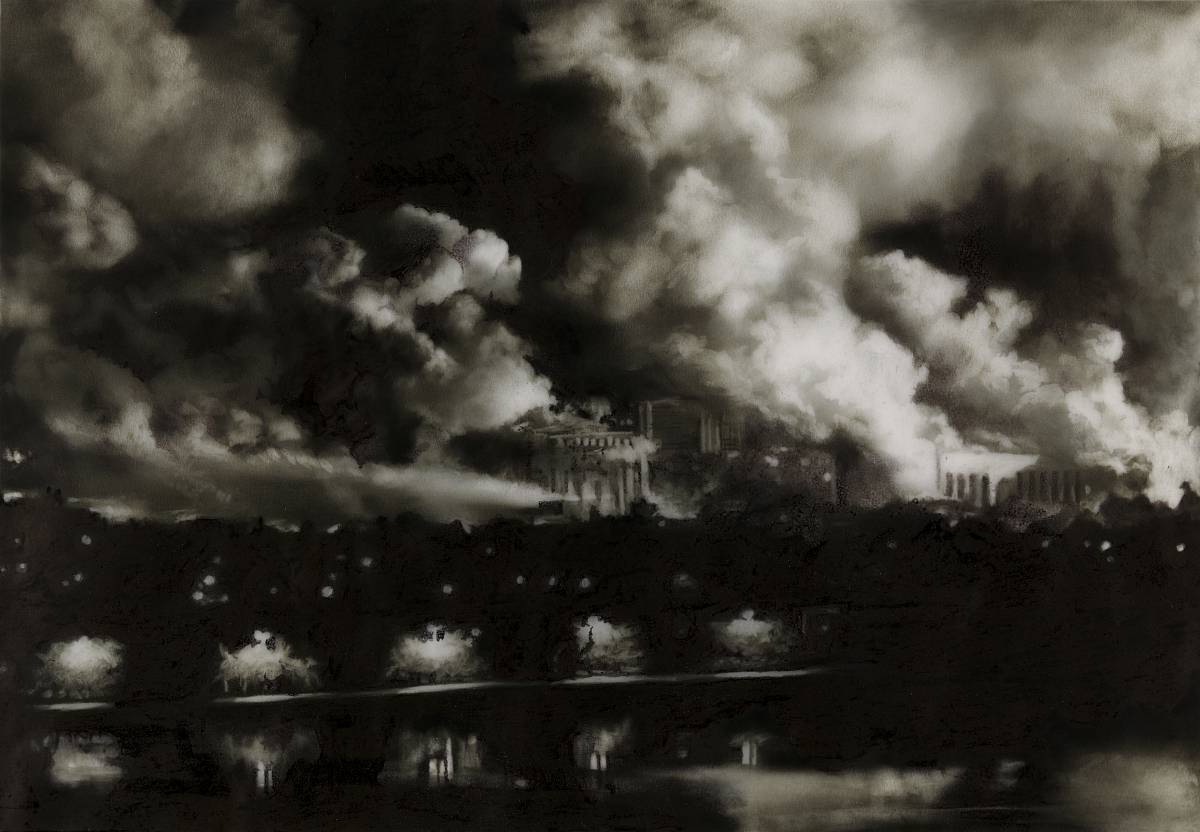 Robert Longo: Study for Bombing Baghdad, 2007
